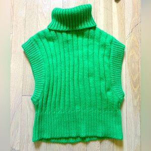 Zara Green Turtle Neck Sweater Vest